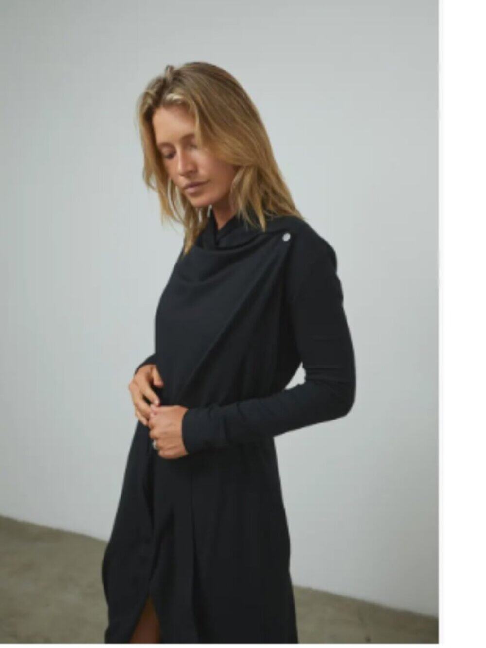 Lunya The Robe Pima Cotton in Black Sz XS/S